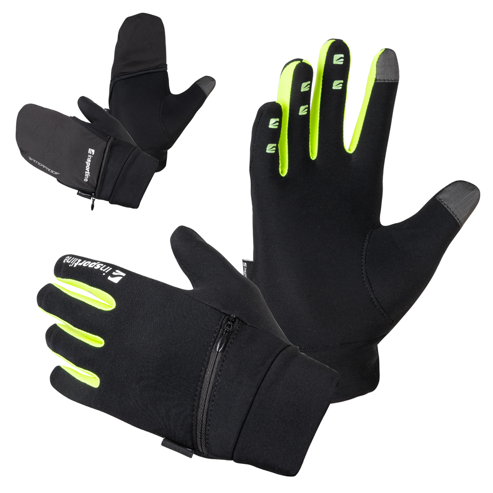 Běžecké rukavice inSPORTline Tibidabo  černá-fluo  S