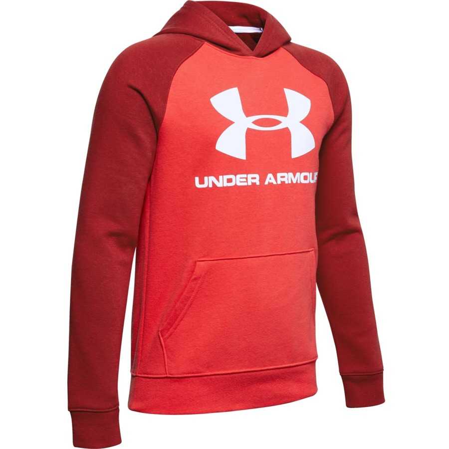 Chlapecká mikina Under Armour Rival Logo Hoodie  Martian Red  YS