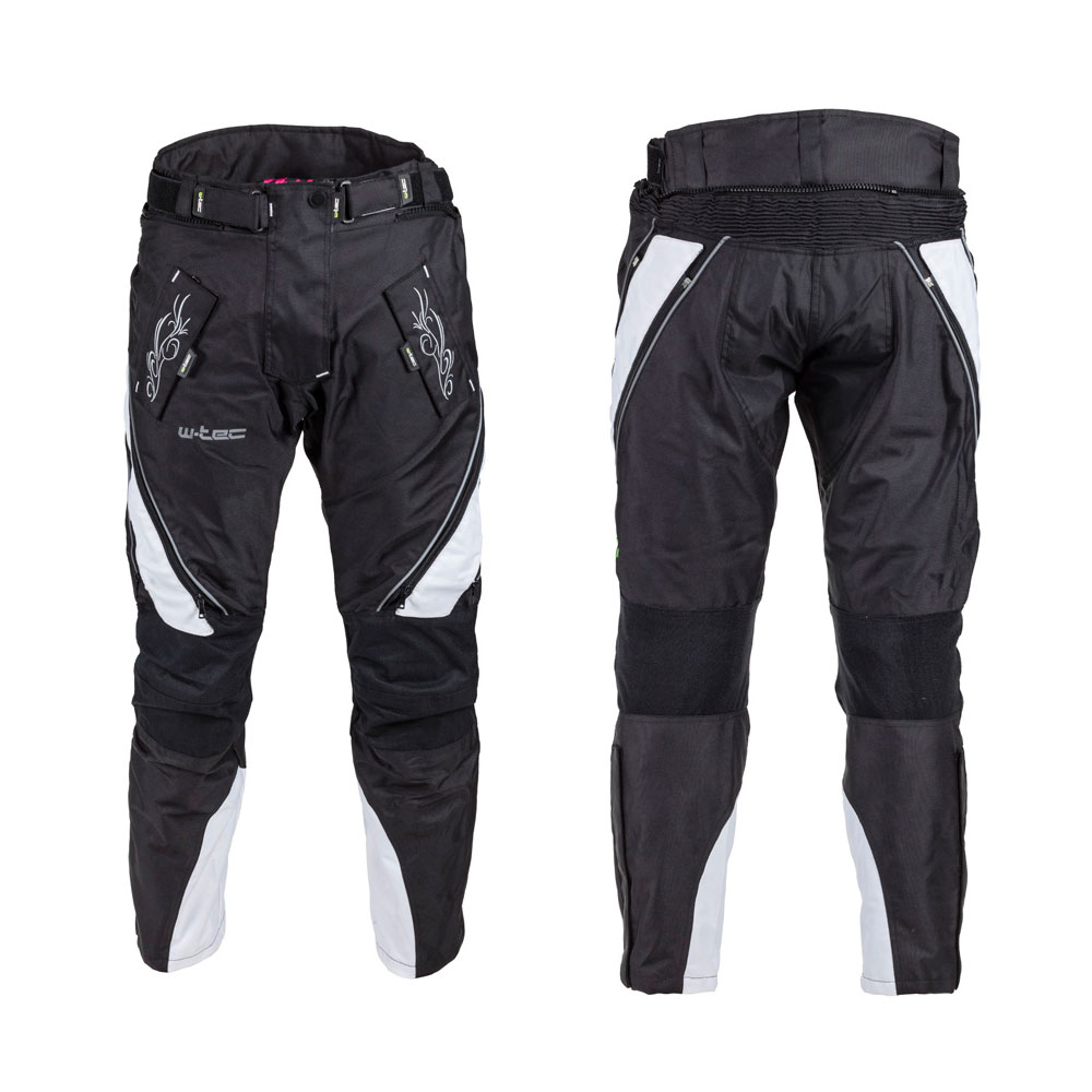 Dámské moto kalhoty W-TEC Kaajla  černo-bílá  XL
