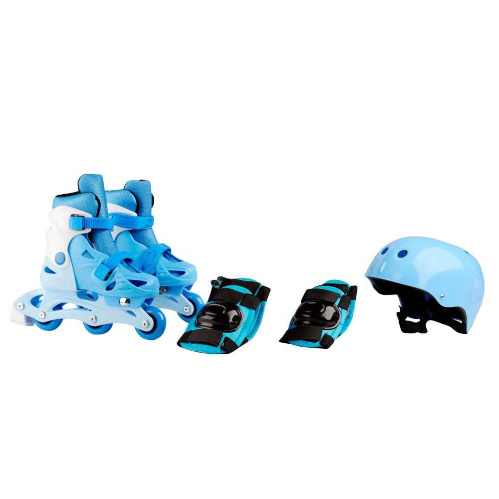 Dětské kolečkové brusle Laubr TriSkate + chrániče + helma  modrá