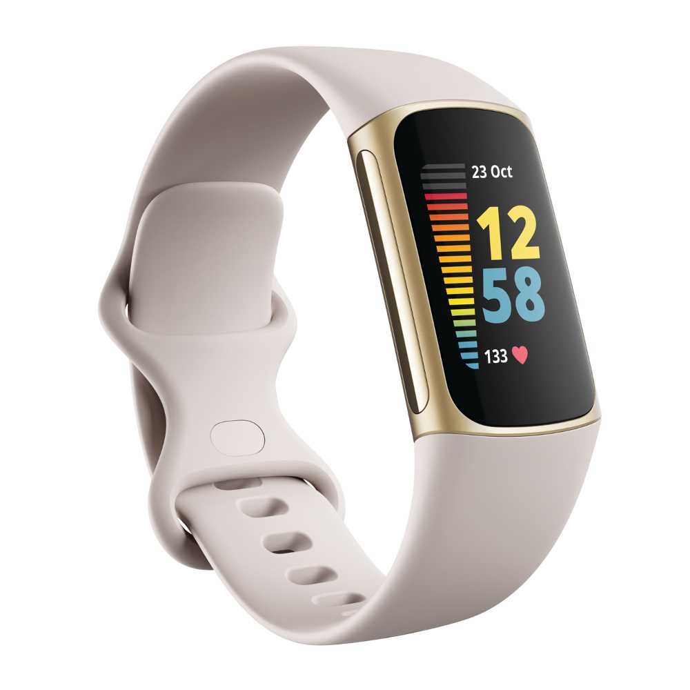 Fitness náramek Fitbit Charge 5 Lunar White/Soft Gold Stainless S