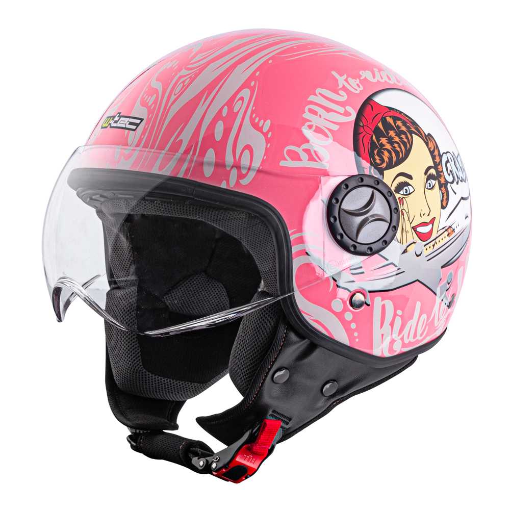 Helma na skútr W-TEC FS-701PG Pink Life  růžovo-bílá  L (59-60)