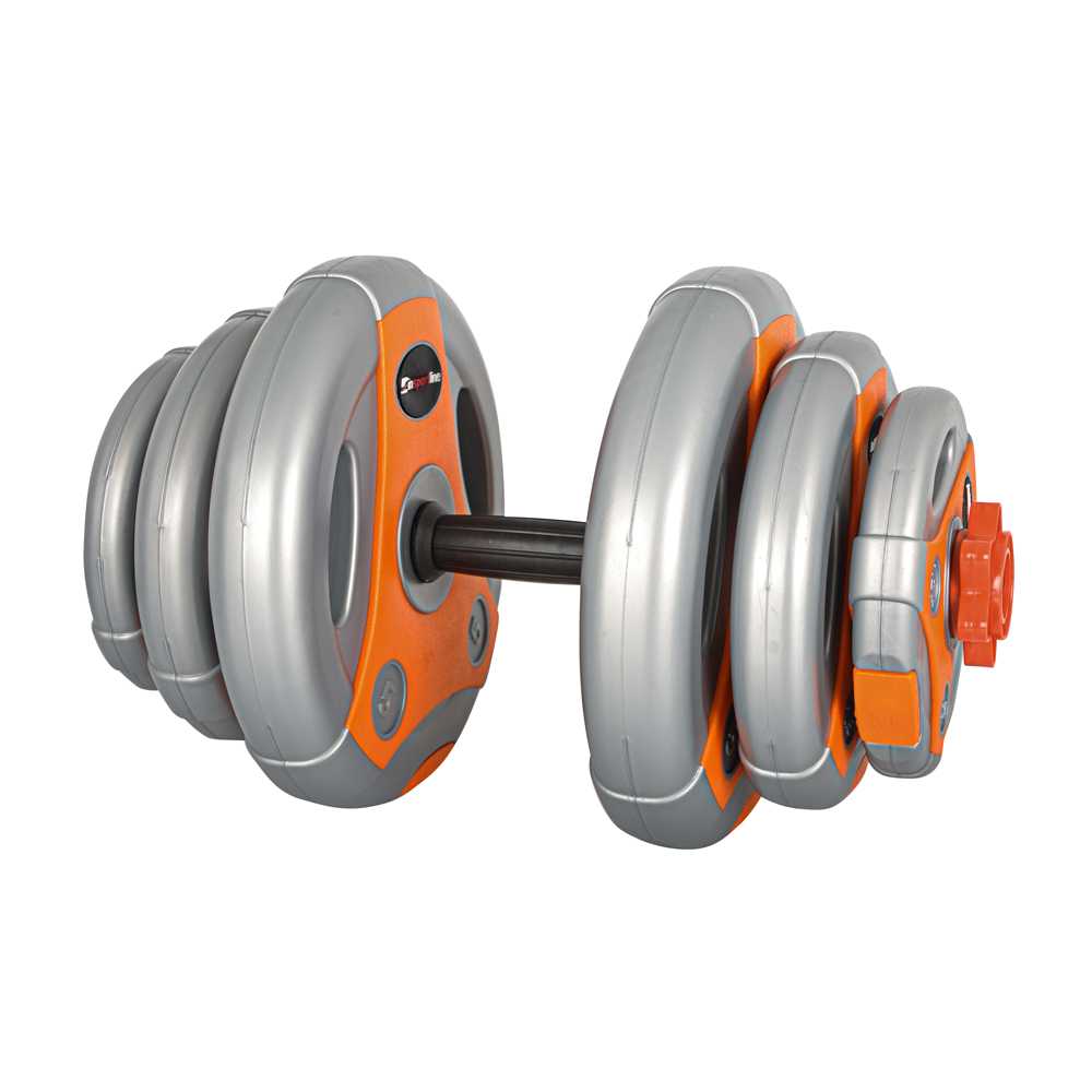 Jednoruční nakládací činkový set inSPORTline 3-18 kg šedo-oranžov