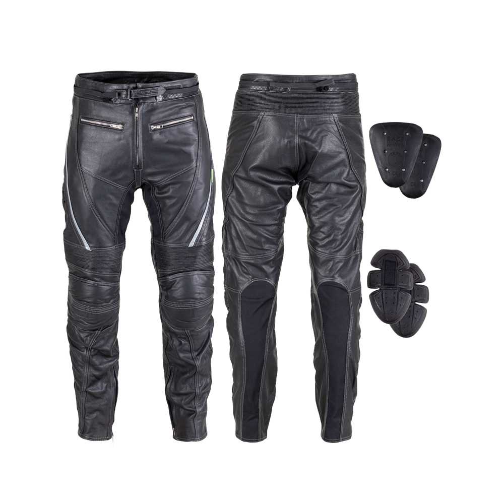 Kožené moto kalhoty W-TEC Vilglen  černá  S