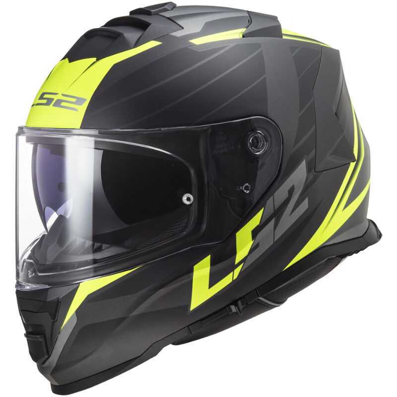 Moto helma LS2 FF800 Storm Nerve  Matt Black H-V Yellow  L (59-60)