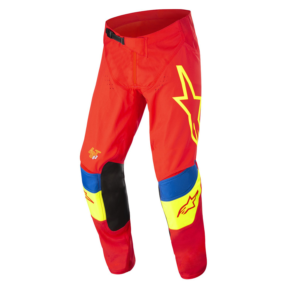 Motokrosové kalhoty Alpinestars Techstar Quadro červená/žlutá flu