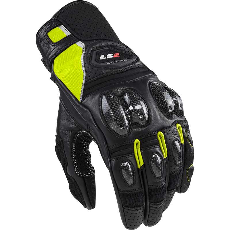Pánské moto rukavice LS2 Spark 2 Black H-V  černá/fluo žlutá  L