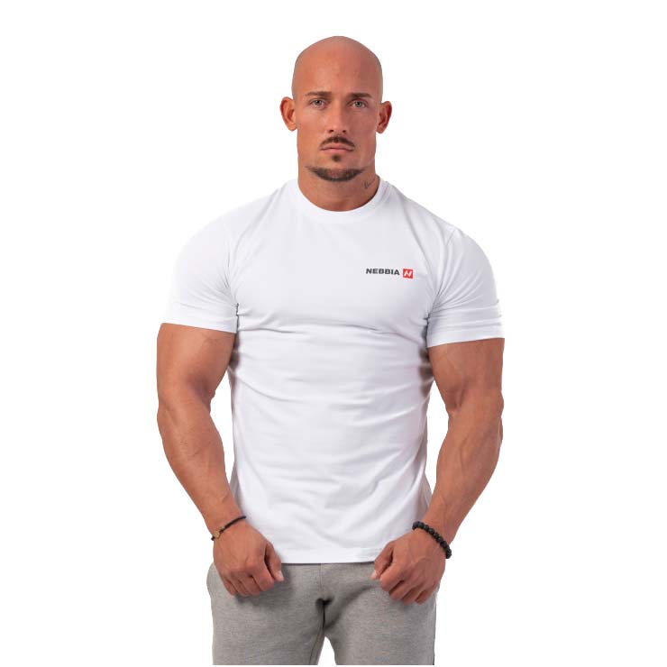 Pánské tričko Nebbia Minimalist Logo 291  White  L