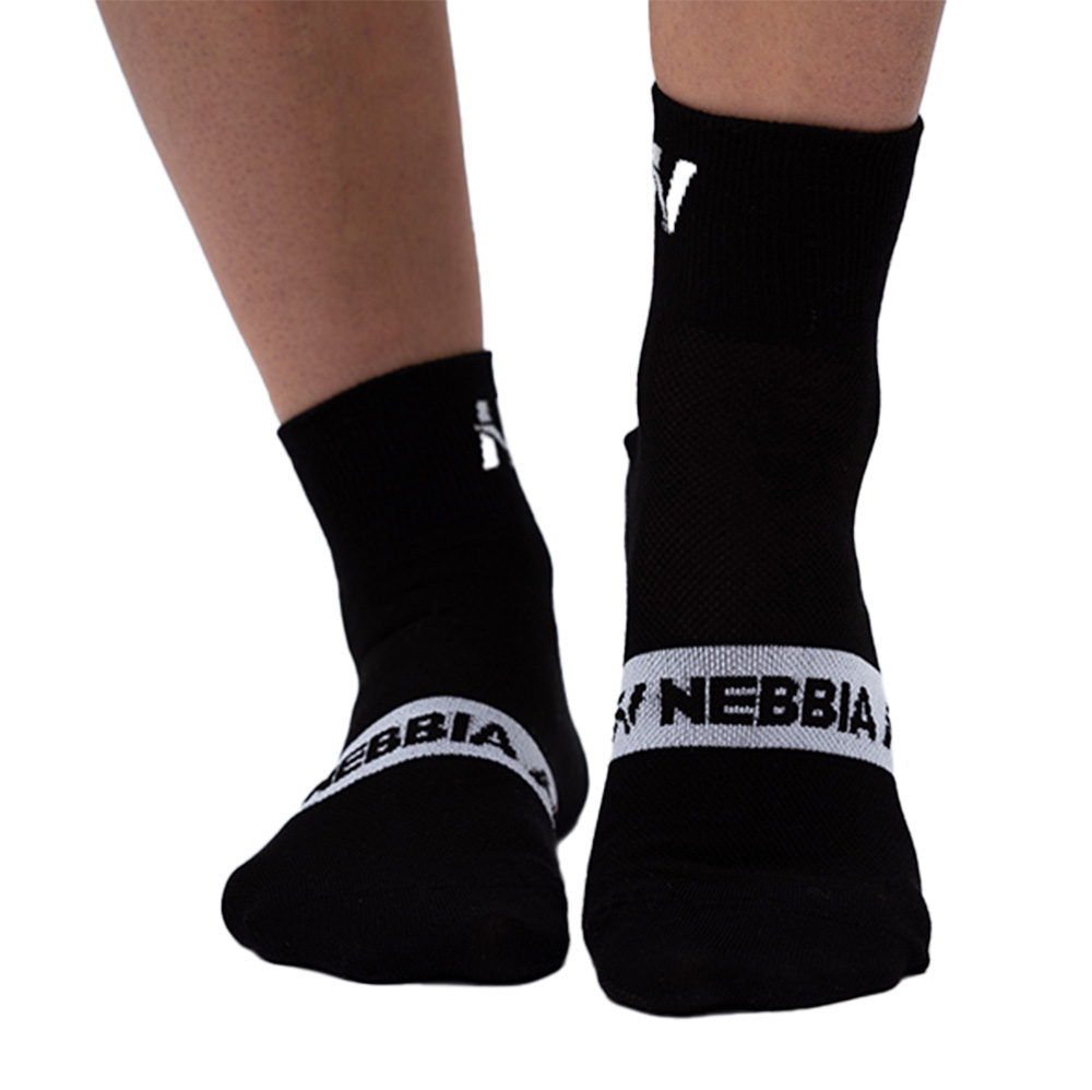 Ponožky Nebbia "EXTRA PUSH" crew 128  Black  39-42