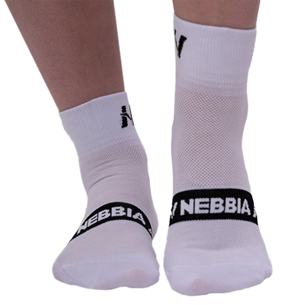 Ponožky Nebbia "EXTRA PUSH" crew 128  White  39-42