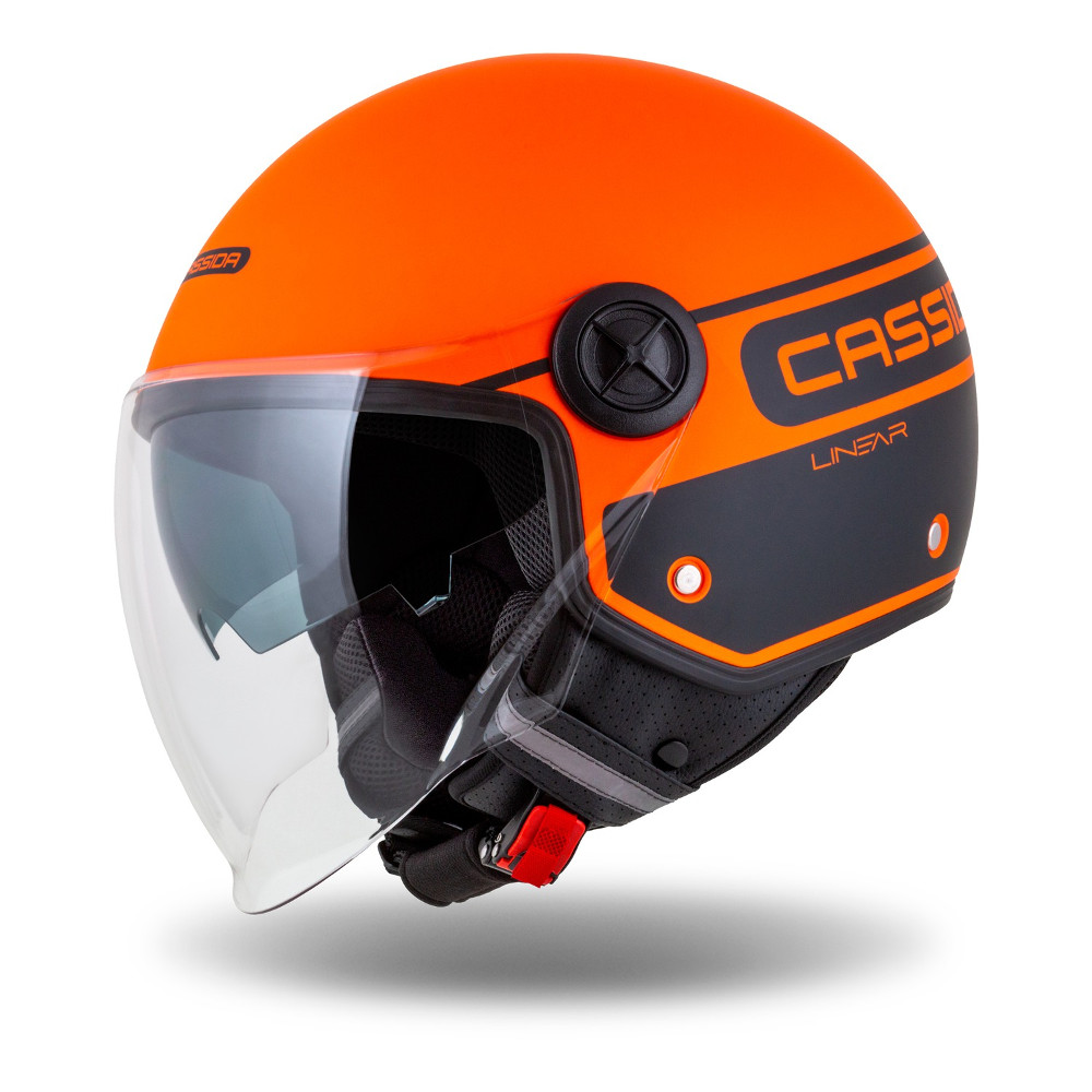 Moto přilba Cassida Handy Plus Linear oranžová matná/černá  2XL