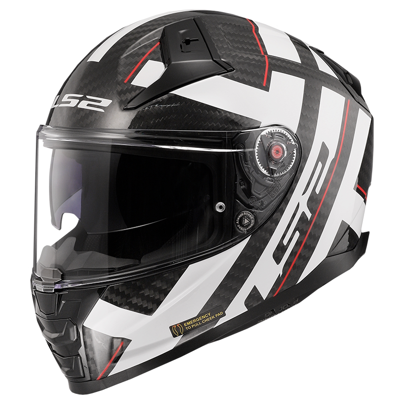 Moto přilba LS2 FF811 Vector II Carbon Strong Gl. White  M (57-58)