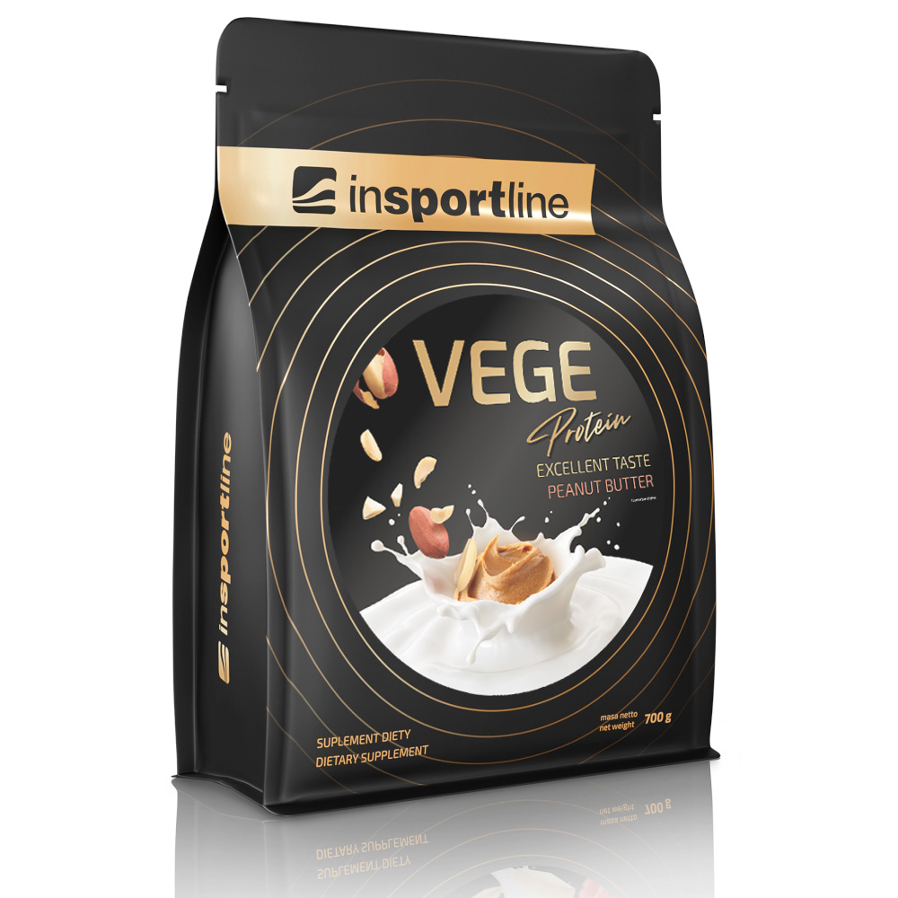 Doplněk stravy inSPORTline VEGE Protein příchuť arašídové máslo 700g