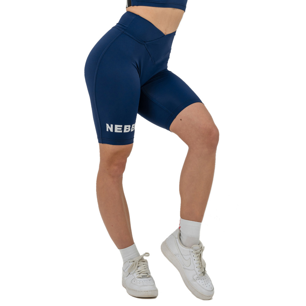 Leginové šortky s vysokým pasem Nebbia 9″ SNATCHED 614  Dark Blue  S